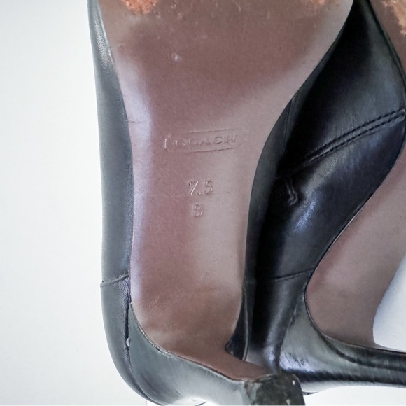 Coach Messina Black Leather Kitten Heeled Ankle Boots - Picture 9 of 10